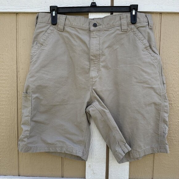Carhartt Tan Canvas Work Carpenter Loose Fit Utility Shorts B147 Men’s Size 40 - Picture 1 of 7